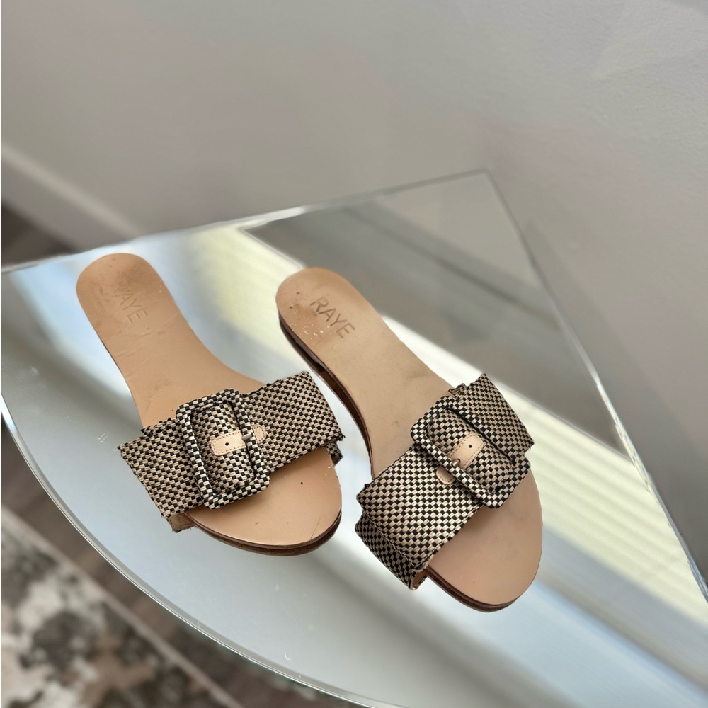 RAYE Tan Sandals with Textured Strap